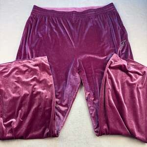 Victoria's Secret PINK Velour Rhinestone Logo Wide Leg Lounge Pants Size XXL